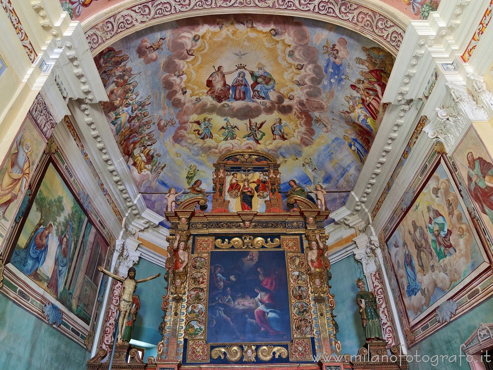 Trivero (Biella, Italy) - Interior of the apse of the Old Church of the Sanctuary of the Virgin of the Moorland